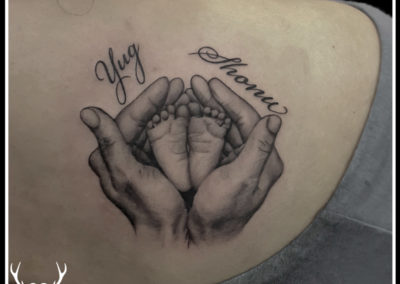 Mother’s Tattoo|custom Tattoo|Name Tattoo|Back Tattoo